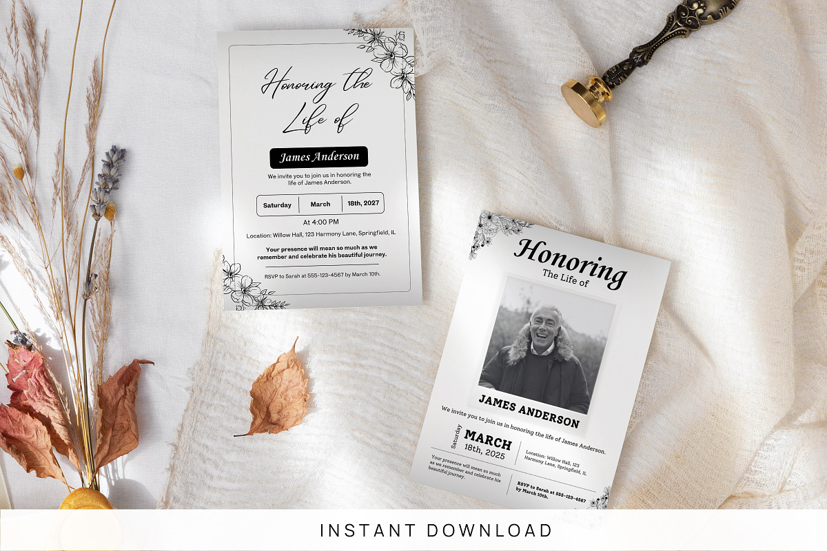Celebration of Life Invitation Temp, a Card Template by Snapybiz (Photo 8 of 8)