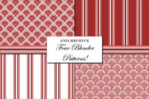 Red Toile De Jouy Patterns