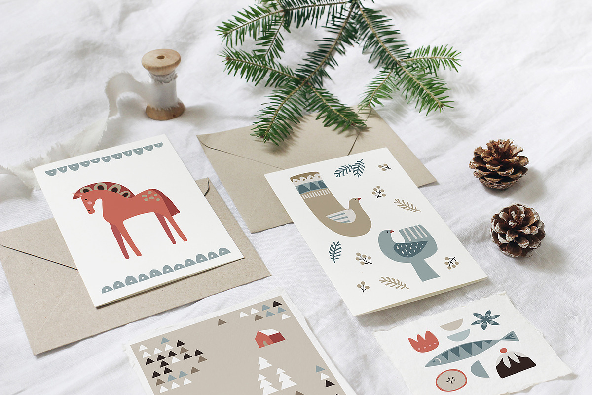 Scandinavian Christmas illustrations, an Animal Illustration by Tabita's shop (Photo 2 of 11)