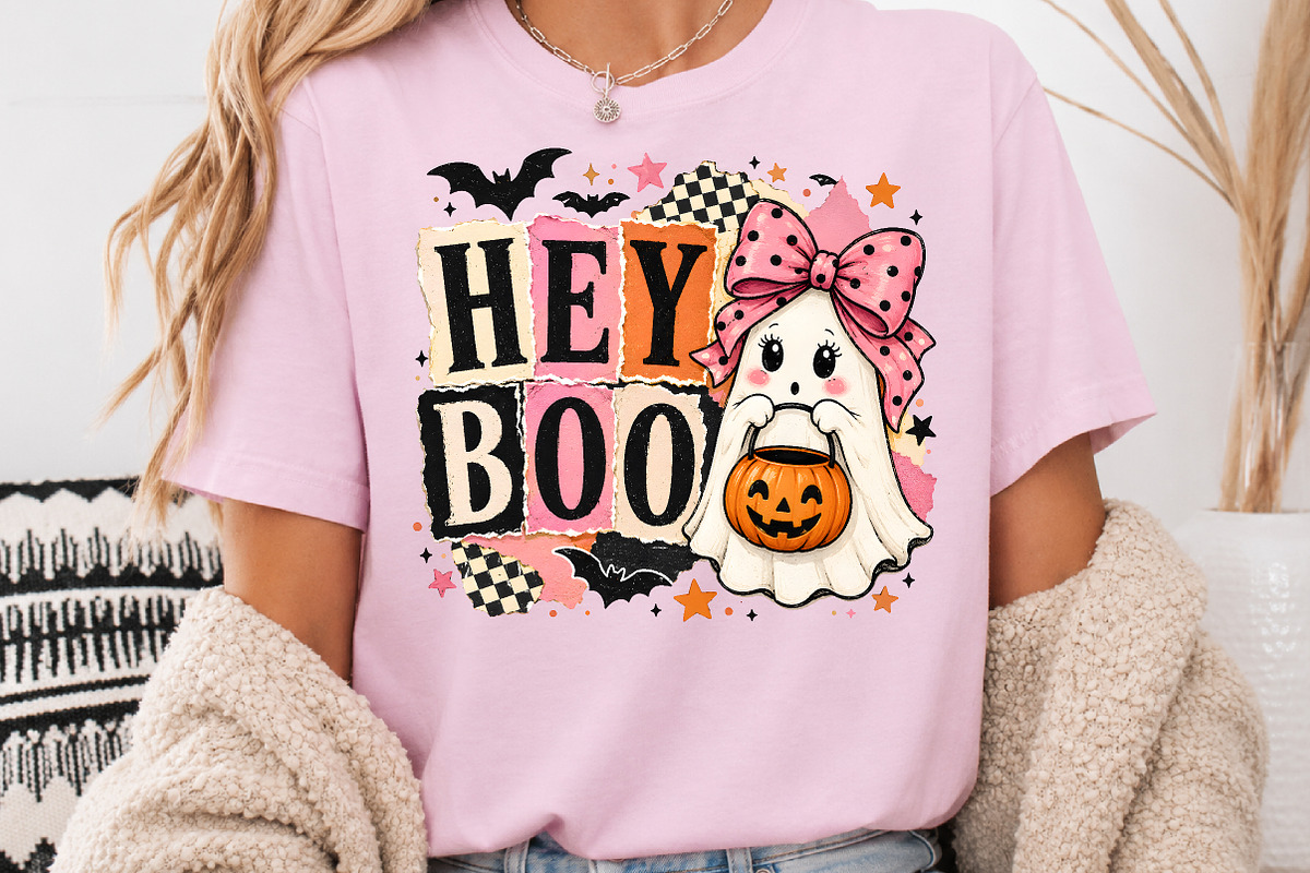Hey Boo Halloween Sublimation Design, a Seasonal Illustration by Rose Art (Photo 3 of 4)