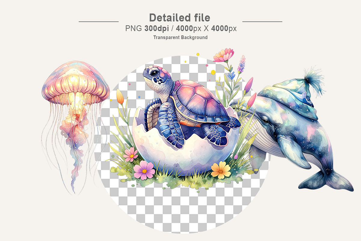 Boho Ocean Nursery Sublimation, an Illustration by Artnoy (Photo 3 of 8)