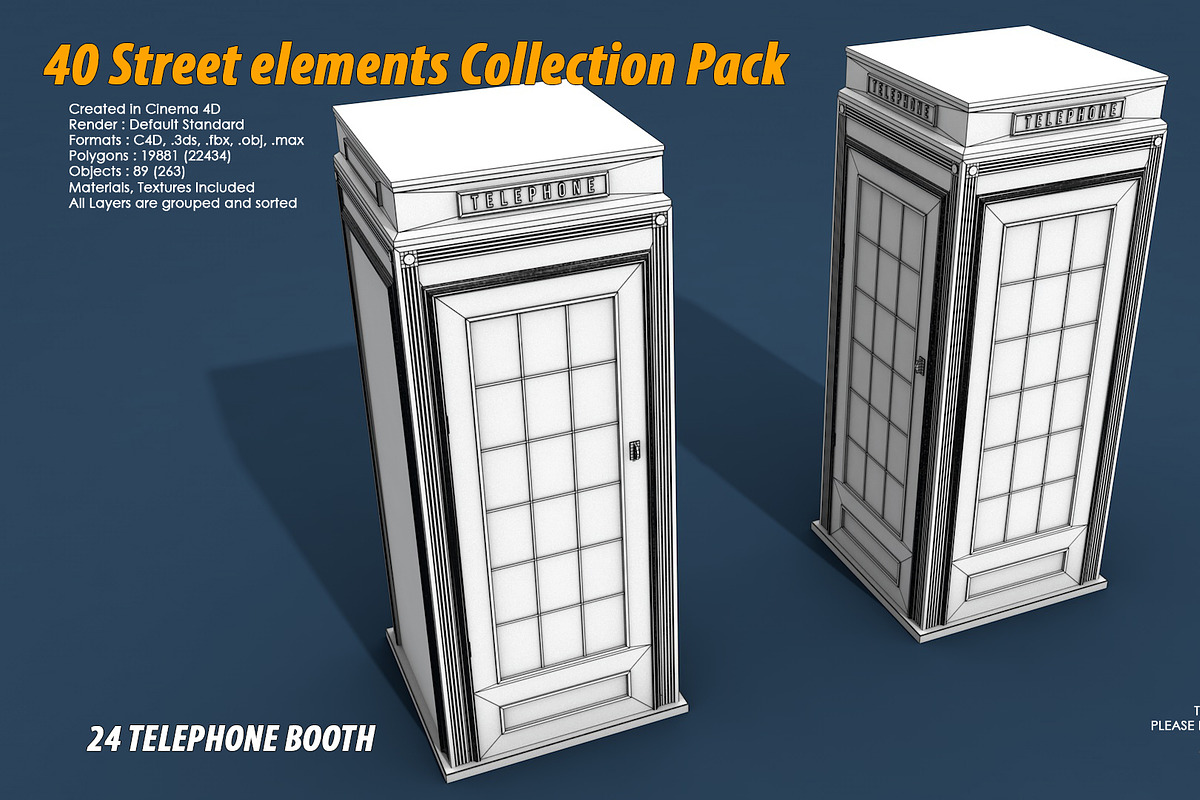 40 Street elements Collection Pack, an Architecture 3D Model by multimedia4ds (Photo 49 of 70)
