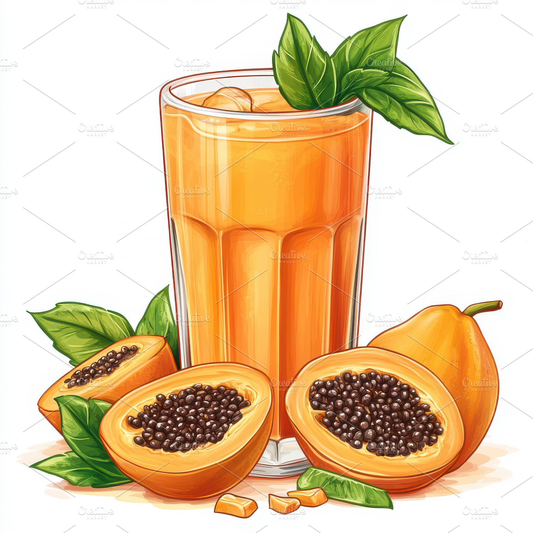 Refreshing Papaya Smoothie Tropical, a Food & Drink Photo by Pixeness Studio