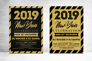 NEW YEAR FLYER 2019 - 2 Style, a Flyer Template by Vijeshri