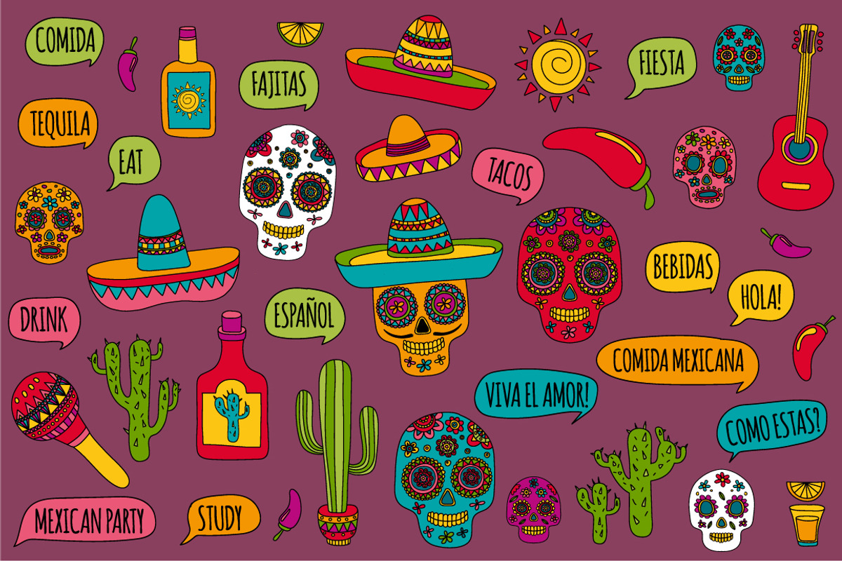Vector Mexico icons, a Pattern Graphic by Art Loft (Photo 2 of 7)