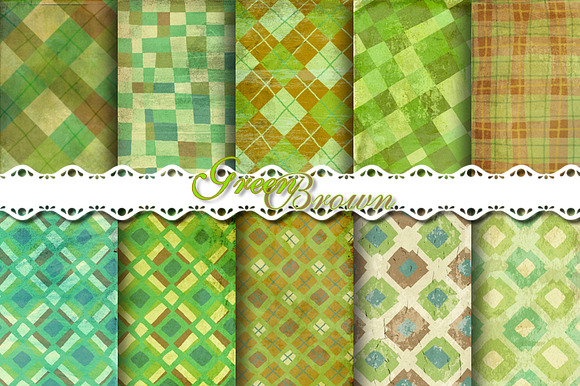 Green Brown Gingham Pattern preview 6