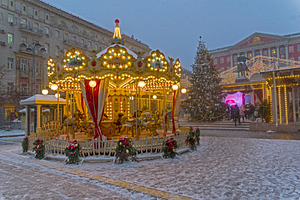 Children's carousel containing carousel, roundabout, and merry-go-round