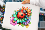 Watercolor Spring Ladybug Clipart, an Illustration by SinaCreation (Thumbnail 6 of 8)