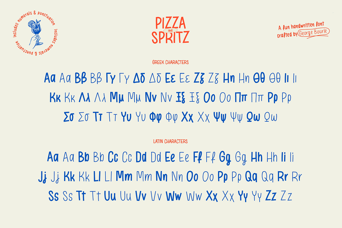 Pizza & Spritz, a Handwritten Font by George Bourle (Photo 9 of 10)