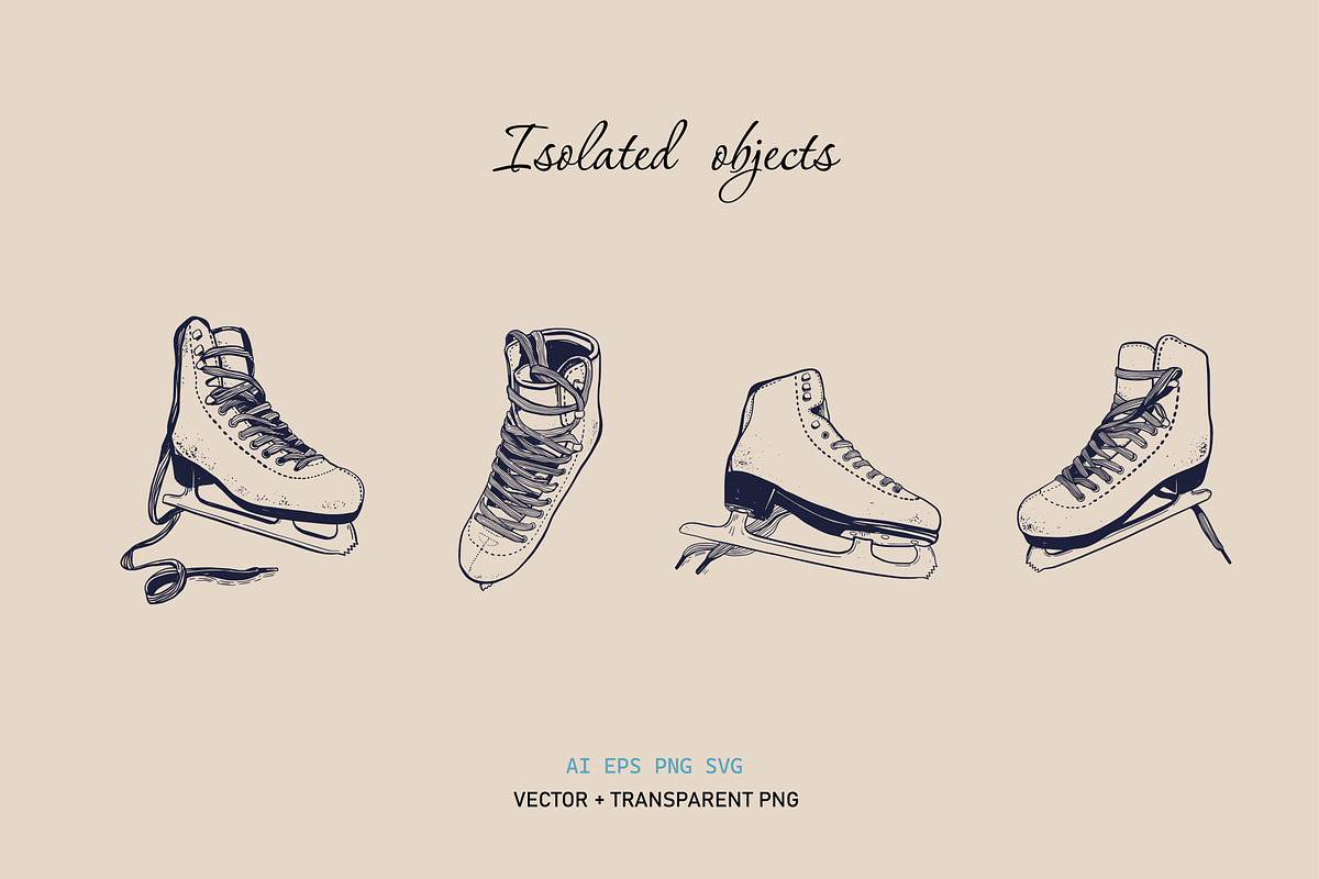 Hand drawn Figure Skating clipart, a Sport Illustration by Wild Muse (Photo 2 of 6)