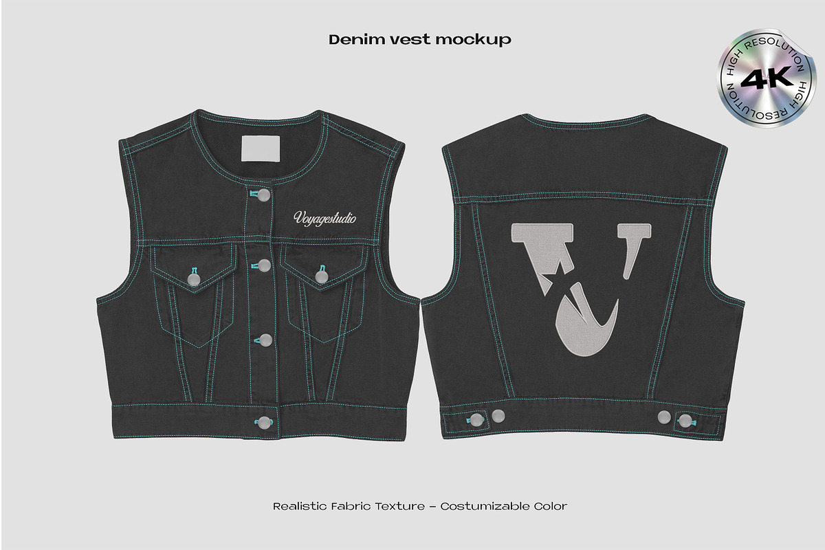 Denim vest mockup, an Apparel Mockup by Voyage Studio (Photo 1 of 3)