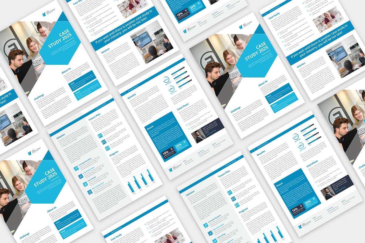 4 Page Case Study Template | MS Word, a Flyer Template by TheBrightGrap (Photo 2 of 4)