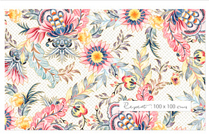 Calico, Exquisite Watercolor Chintz!