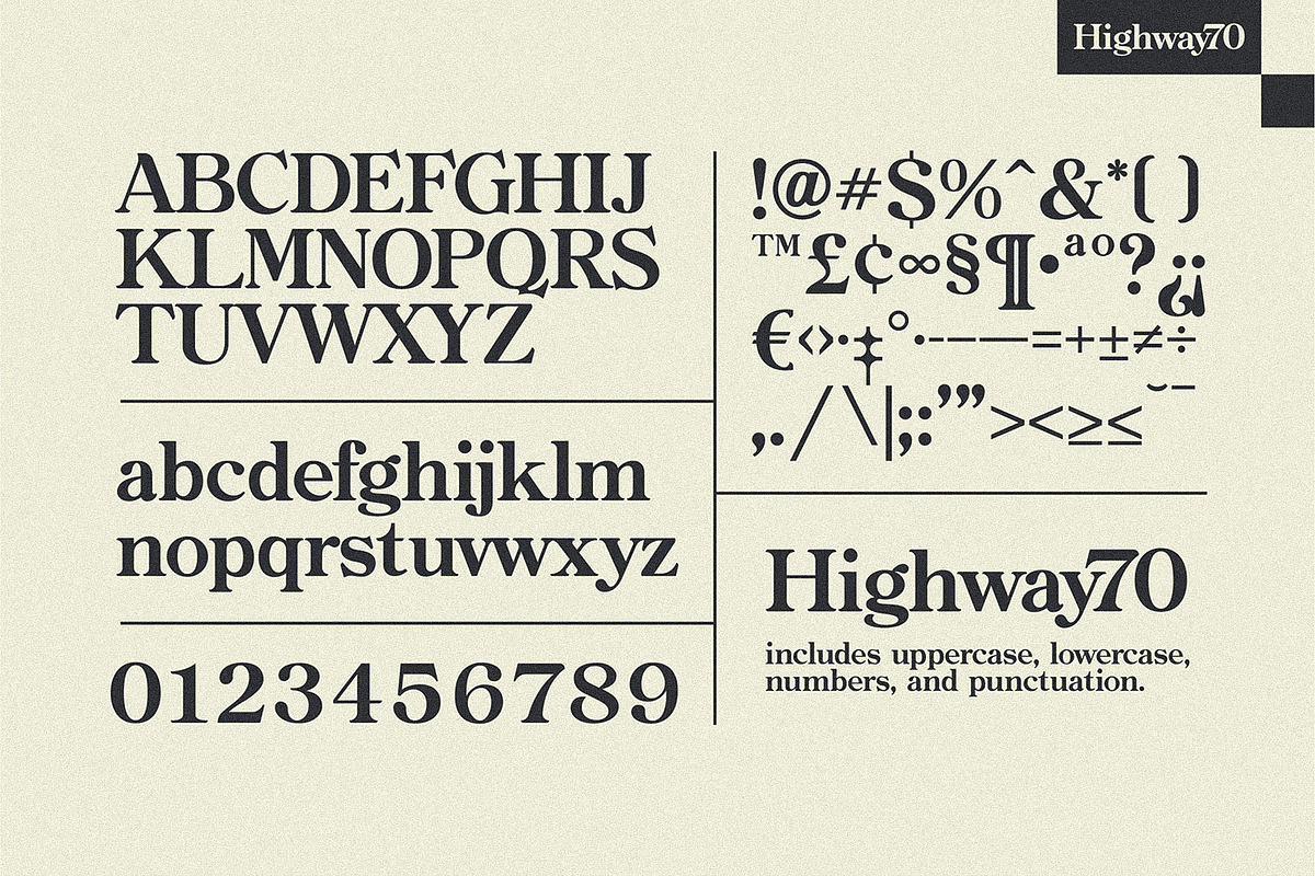 Highway 70 - Retro Serif, a Serif Font by Lateral Design (Photo 3 of 15)