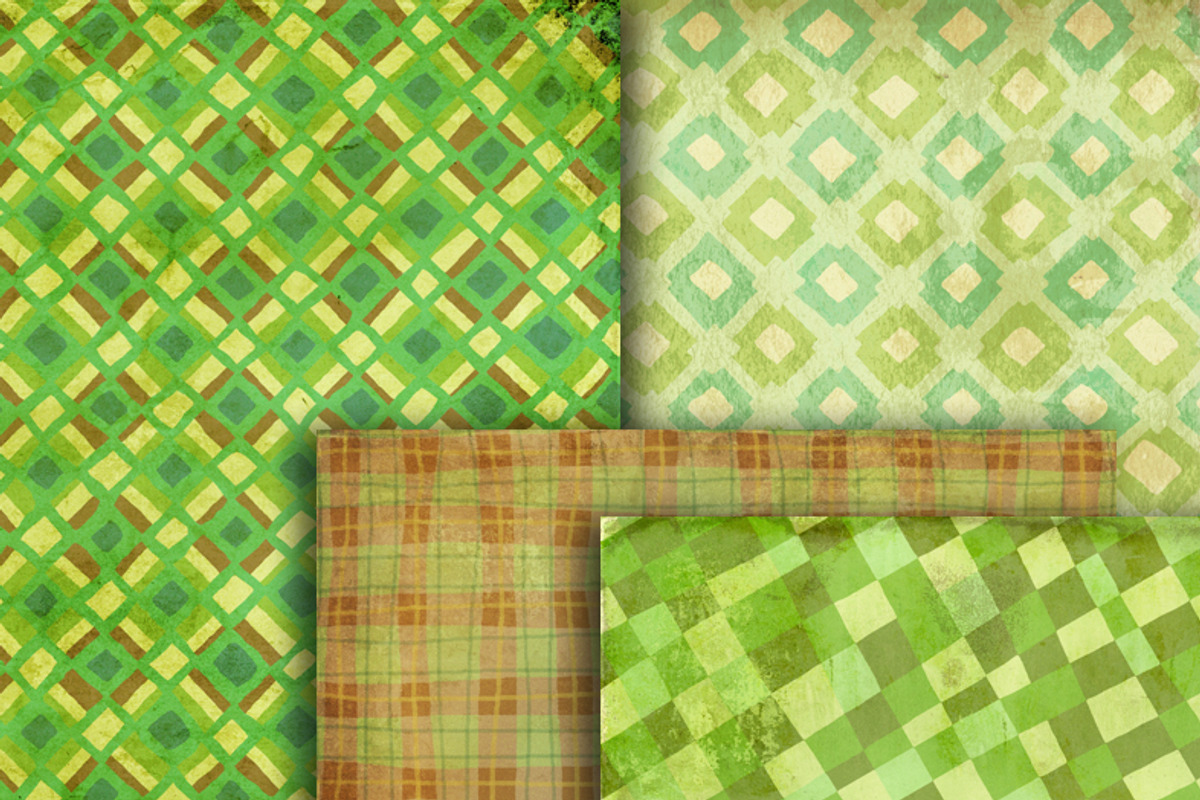 Green Brown Gingham Pattern preview 3