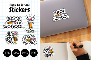 Back to School cartoon stickers.