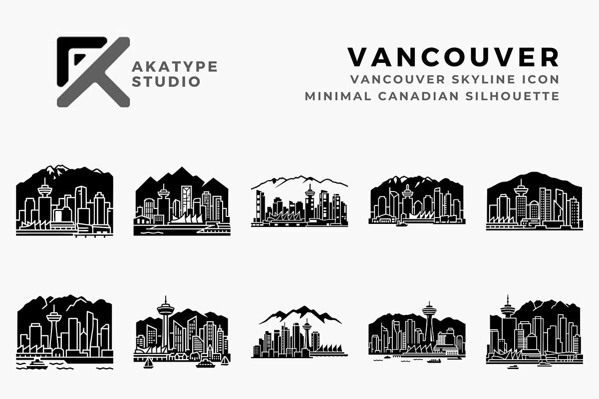 Vancouver Skyline Icons, a Solid Icon by Akatype Studio (Photo 1 of 3)