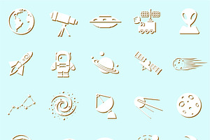 Vector Cosmos Icons - Universe