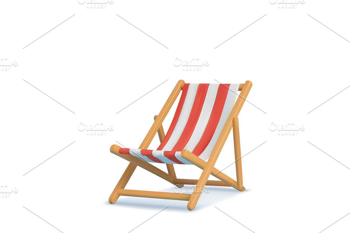 3D striped chair for relaxation., an Object Illustration by ModVector