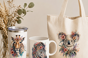 Floral animal clipart, an Object Illustration by HeavensStar (Thumbnail 5 of 7)