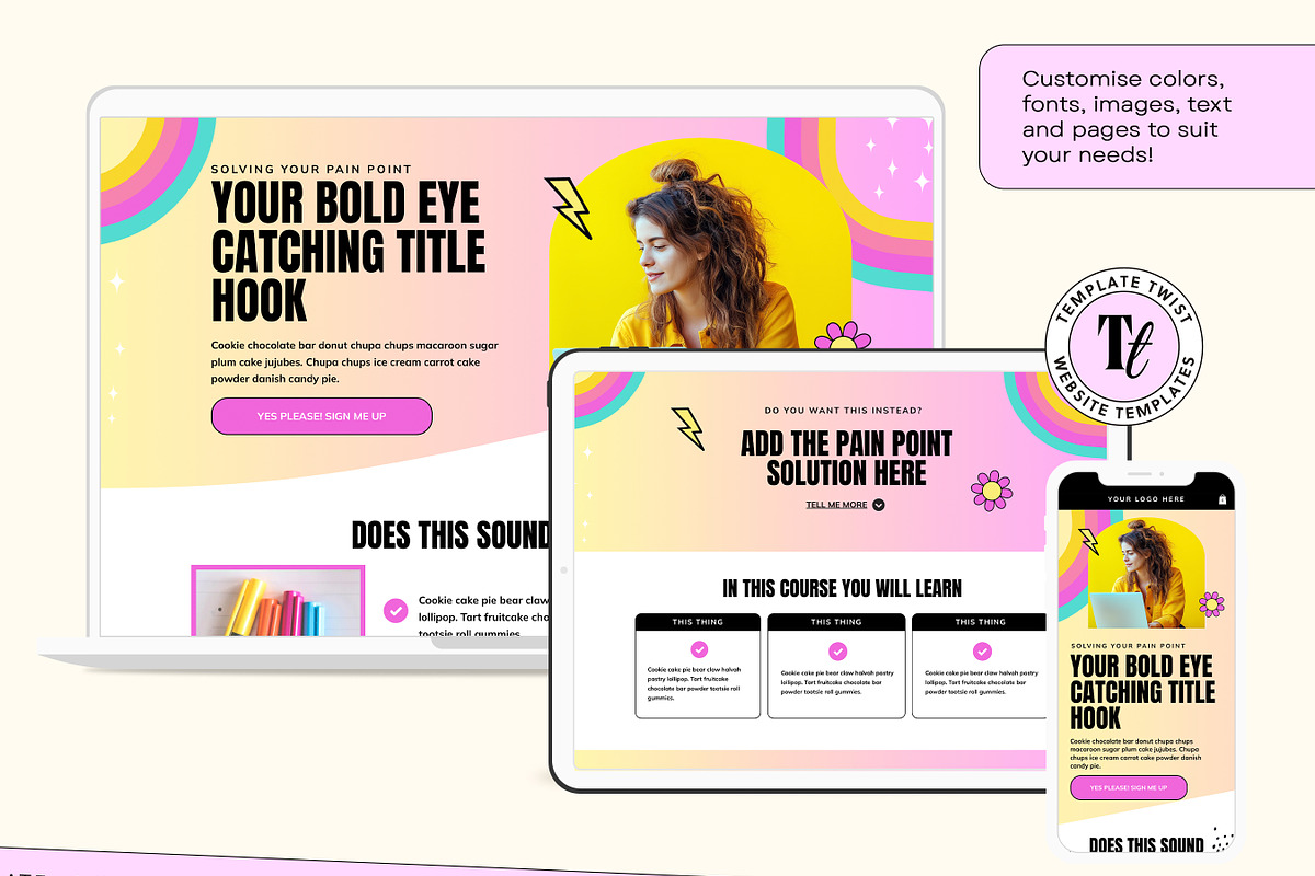 Colorful Wix Studio Sales Page, a Wix Template by Template Twist Shop (Photo 8 of 10)