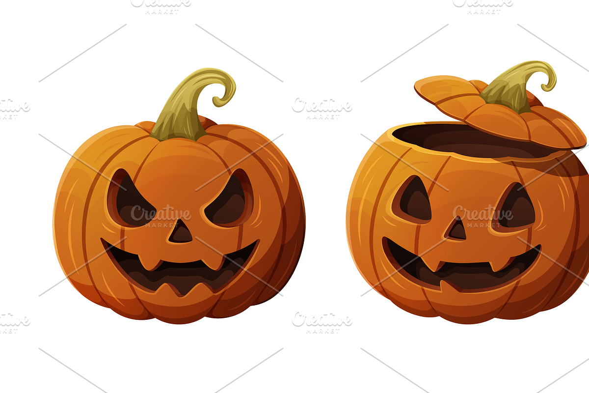 Halloween PumpkinClipart & Patterns, a Seasonal Illustration by Alina Kruss (Photo 2 of 11)