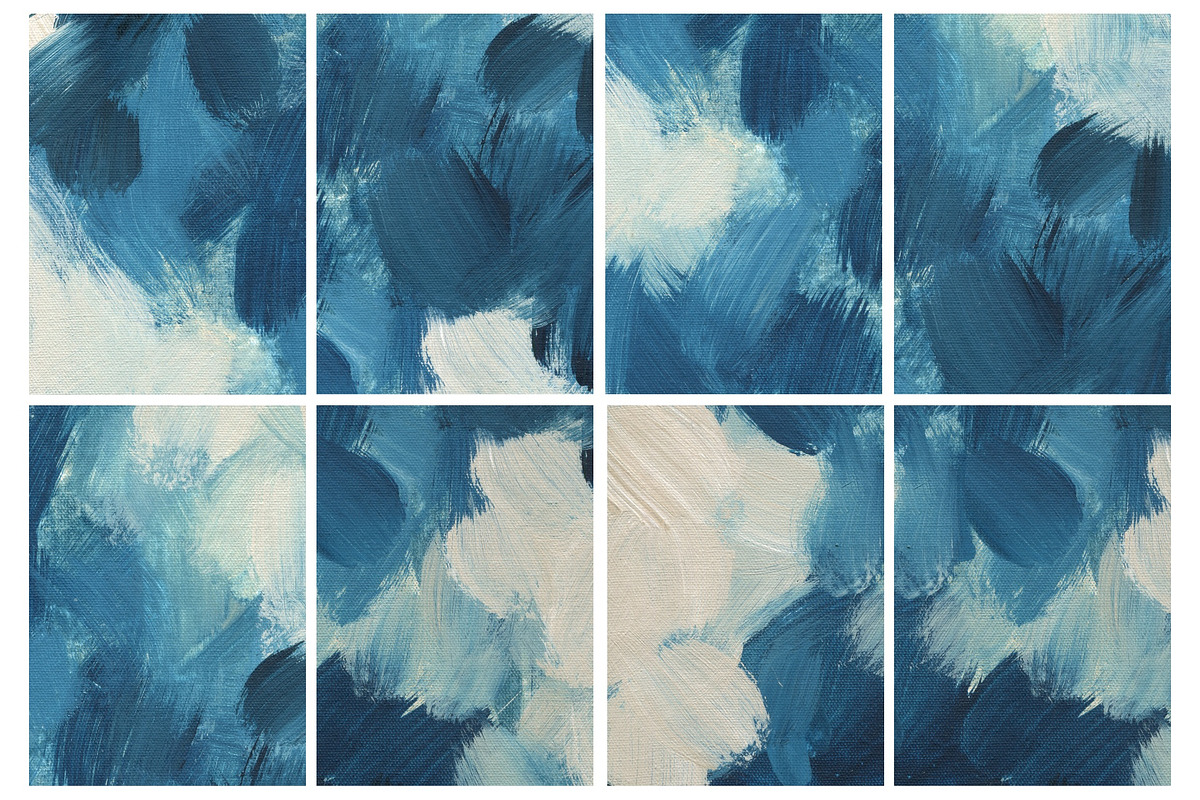 Blue Acrylic Brush Strokes Canvases, a Texture Graphic by Helga Wigandt (Photo 3 of 7)