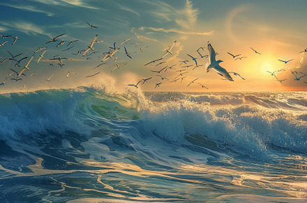 A flock of seagulls flying in the sk, a Photo by Iftikhar Alam