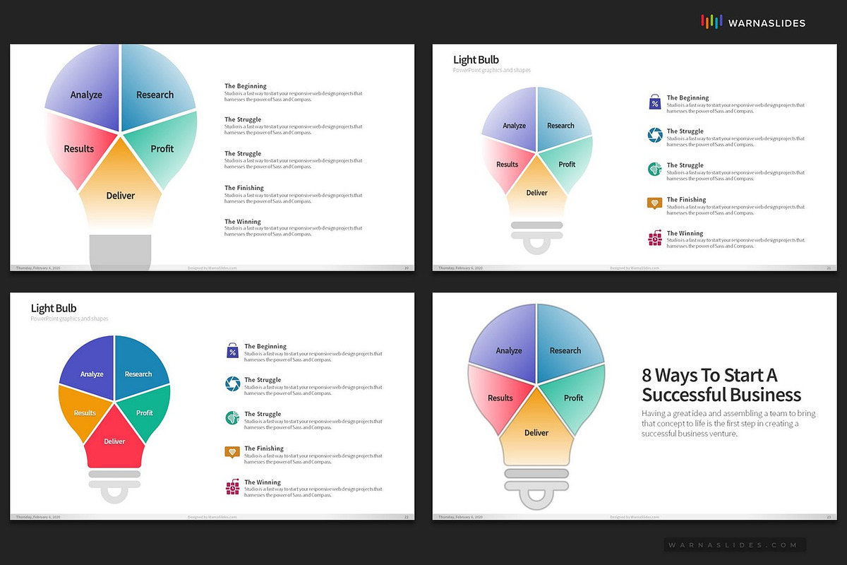Light Bulb PowerPoint Templates, a Presentation Template by Warna Works (Photo 6 of 10)