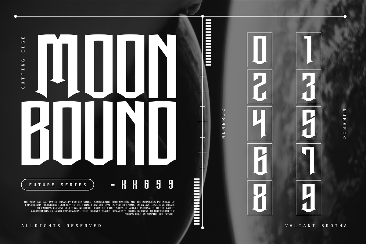 VB Exunite - Futuristic Font, a Serif Font by VALIANTBROTHA (Photo 3 of 9)
