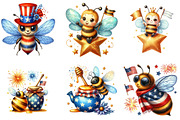 4th of July Bee Clipart, an Illustration by DreamArtGraphic (Thumbnail 2 of 5)