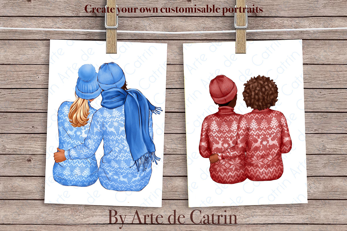 Winter Family Look Clipart, a Decorative Illustration by ArtedeCatrin (Photo 10 of 11)