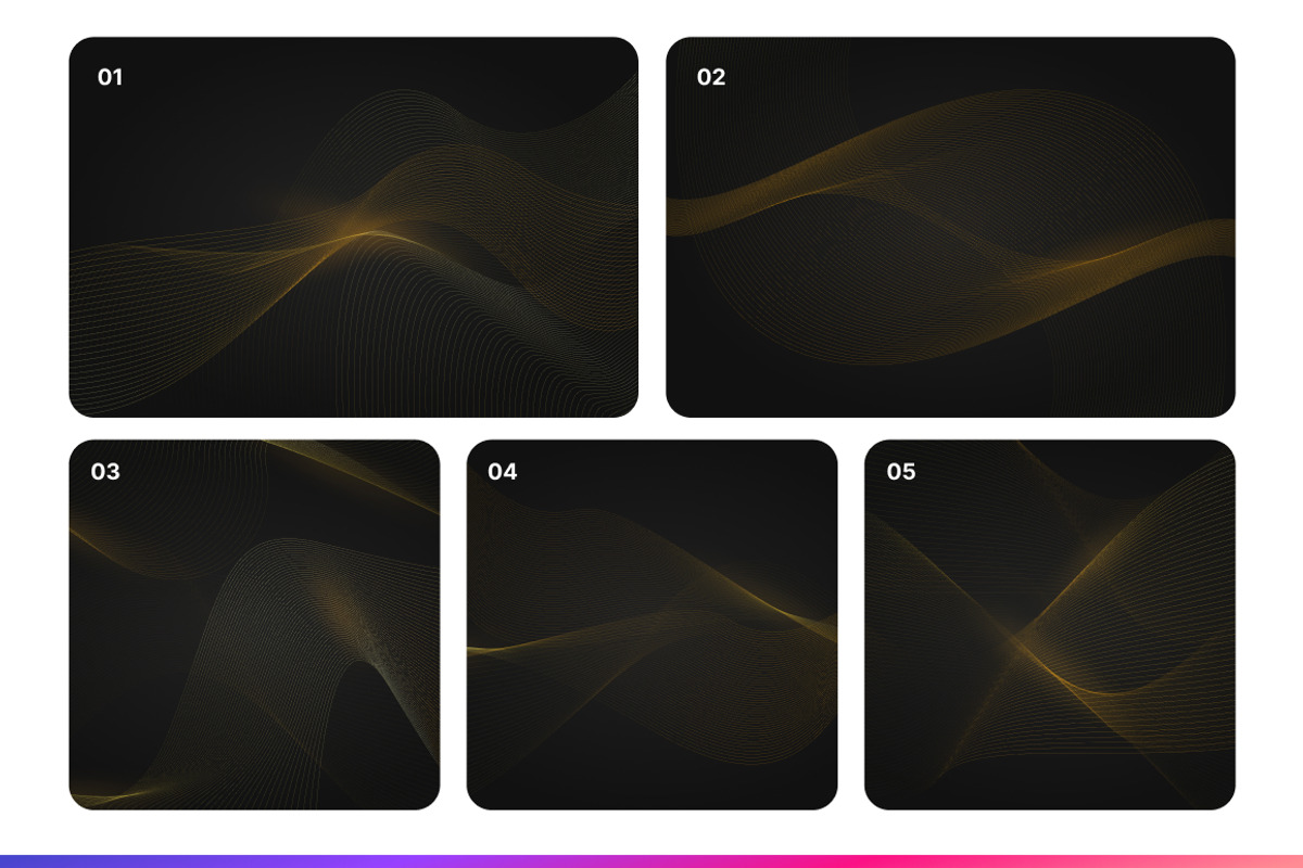 Luxury Golden Line Waves Background, a Background Graphic by Loin Studio (Photo 2 of 5)