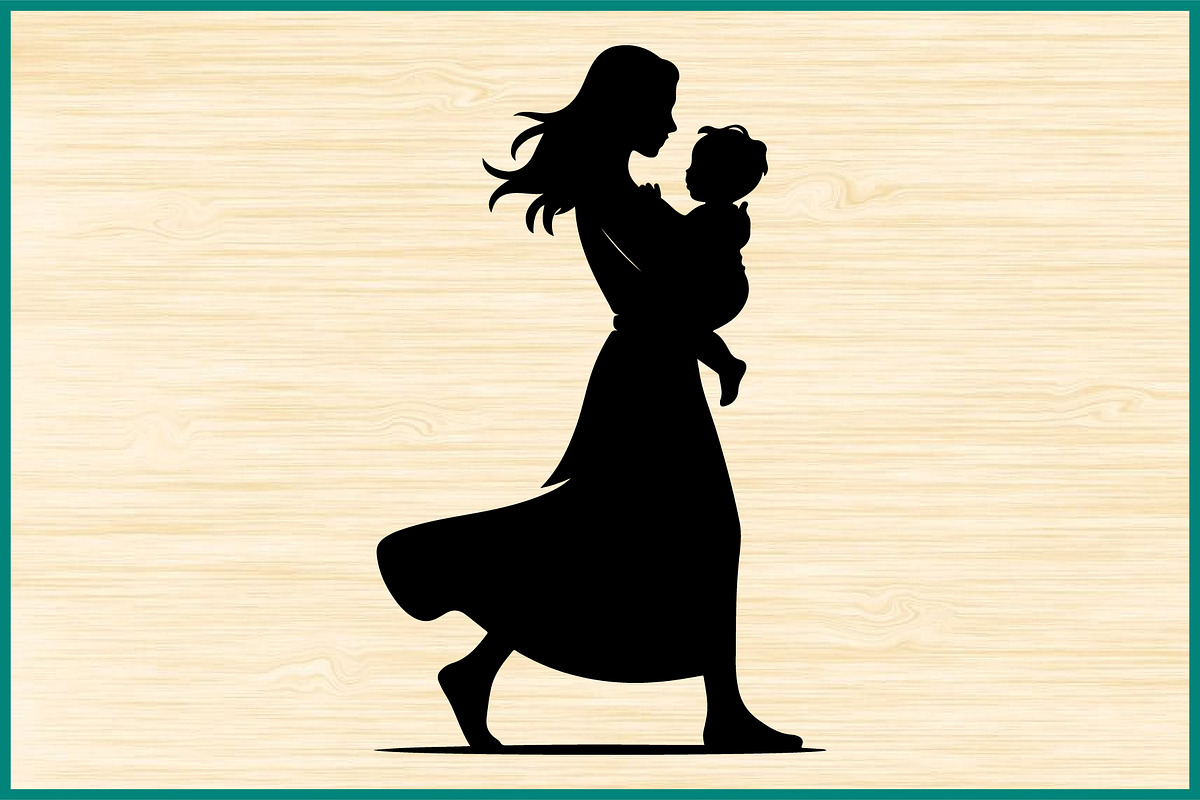 30 Mom Baby Walking Silhouette Set, a Person Illustration by Artivon (Photo 4 of 4)