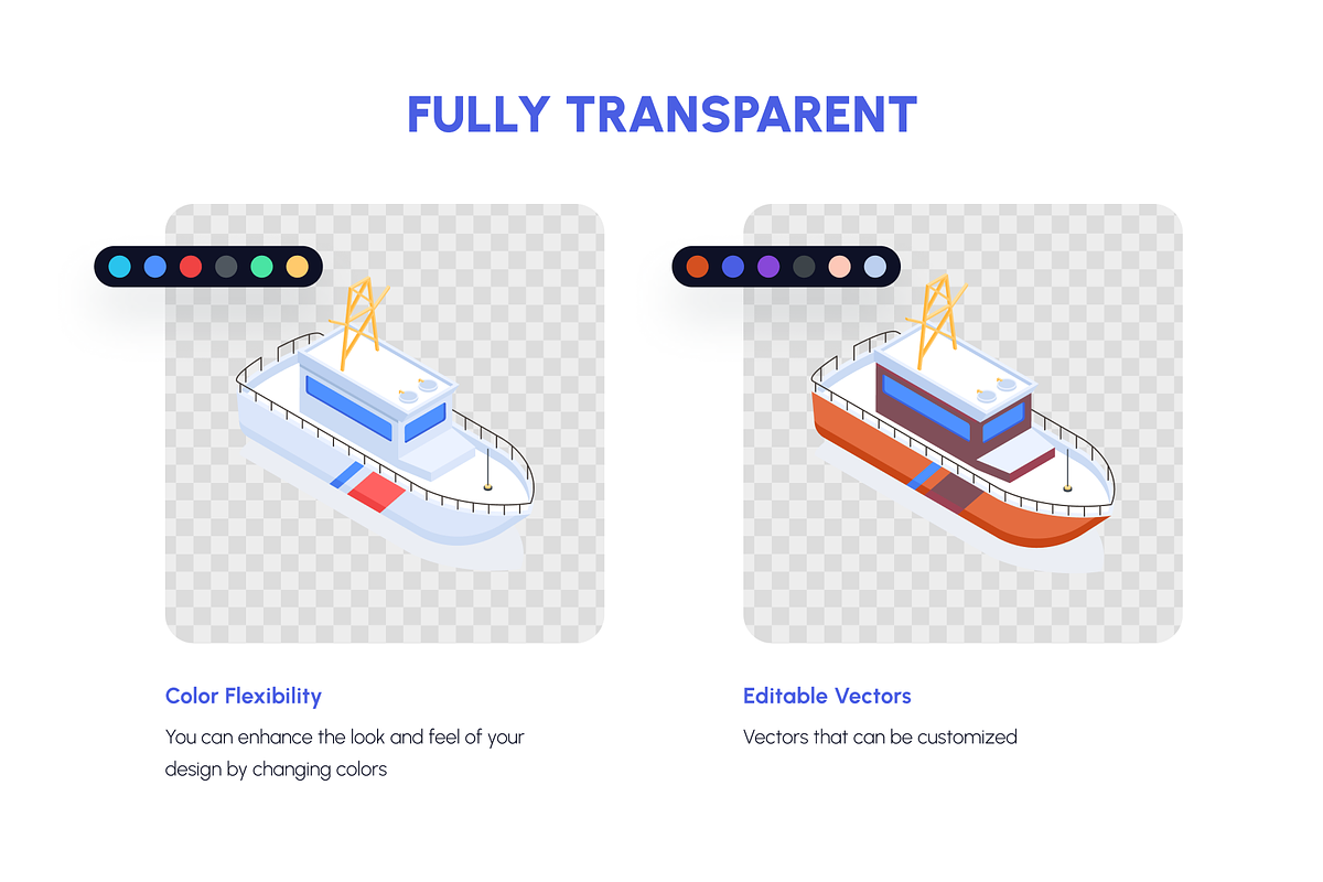 Isometric Transportation Icons, a Duotone Icon by Vectors Market (Photo 3 of 9)