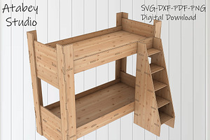 Bunk Bed Laser Cut File 324, a Graphic by AtacanDigital