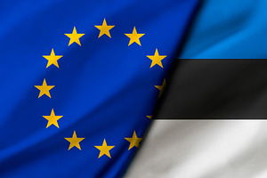 European Union and Estonia flag blend, an Object Illustration by Davizro's Market