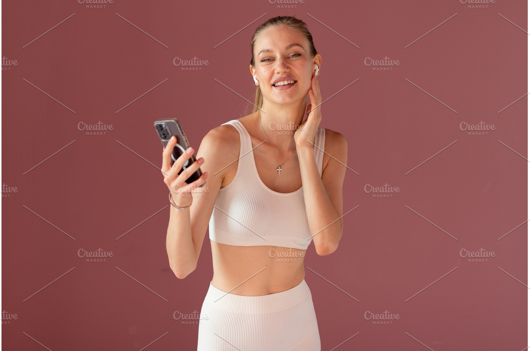 Sporty woman with headphones and, a Sports & Recreation Photo by undrey