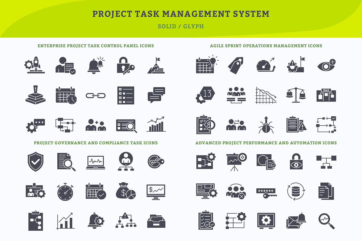 Project Task Management System Icons, an Icon by vexper (Photo 3 of 5)