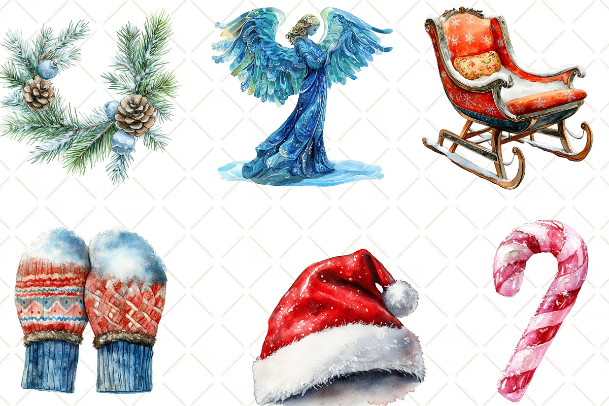 Frosty Christmas Clipart, an Illustration by Black Bird Studio (Photo 5 of 6)