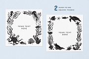 Sealife Silhouettes Illustration Set, an Animal Illustration by rouxsupplyco (Thumbnail 8 of 16)