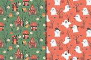 Halloween Haunted House Pattern, a Pattern Graphic by CreativeChristiana (Thumbnail 5 of 8)