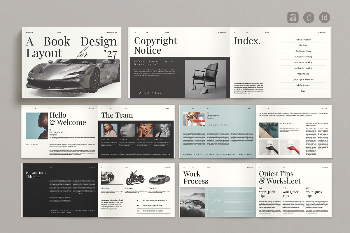 Book Title Layout Landscape Template, a Brochure Template by ArtisanaAura (Photo 1 of 11)