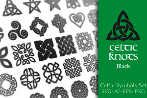 Celtic Knots Symbols, Black