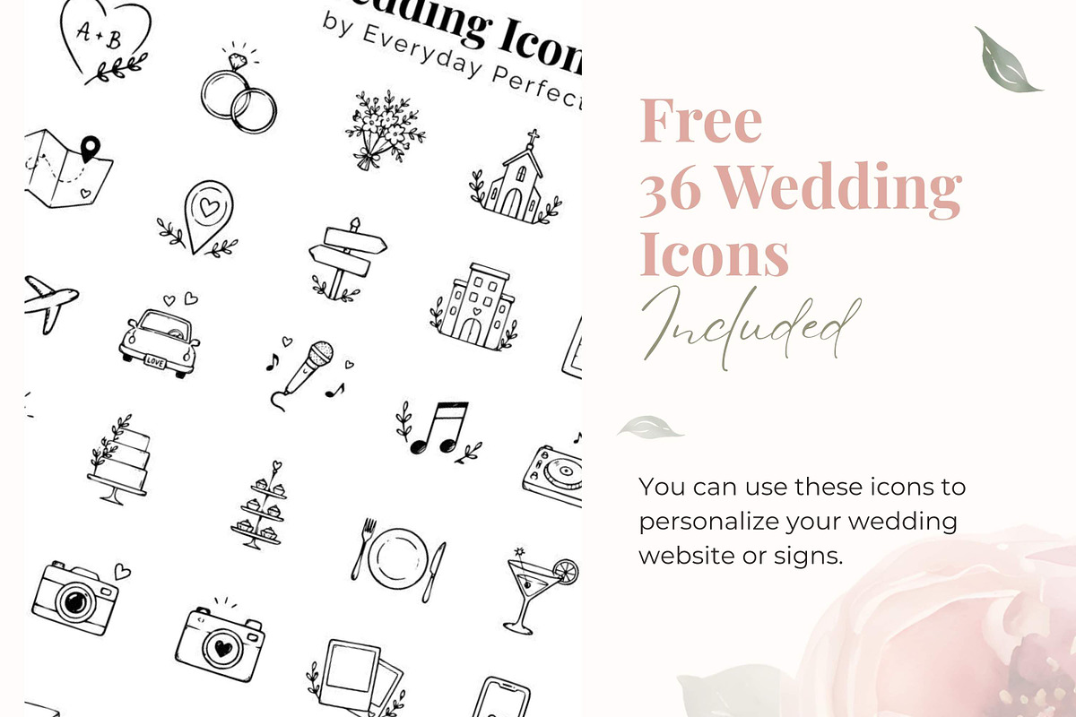 Pink Rose Wedding Website Invitation, a Landing Page Template by Everyday Perfection (Photo 8 of 10)