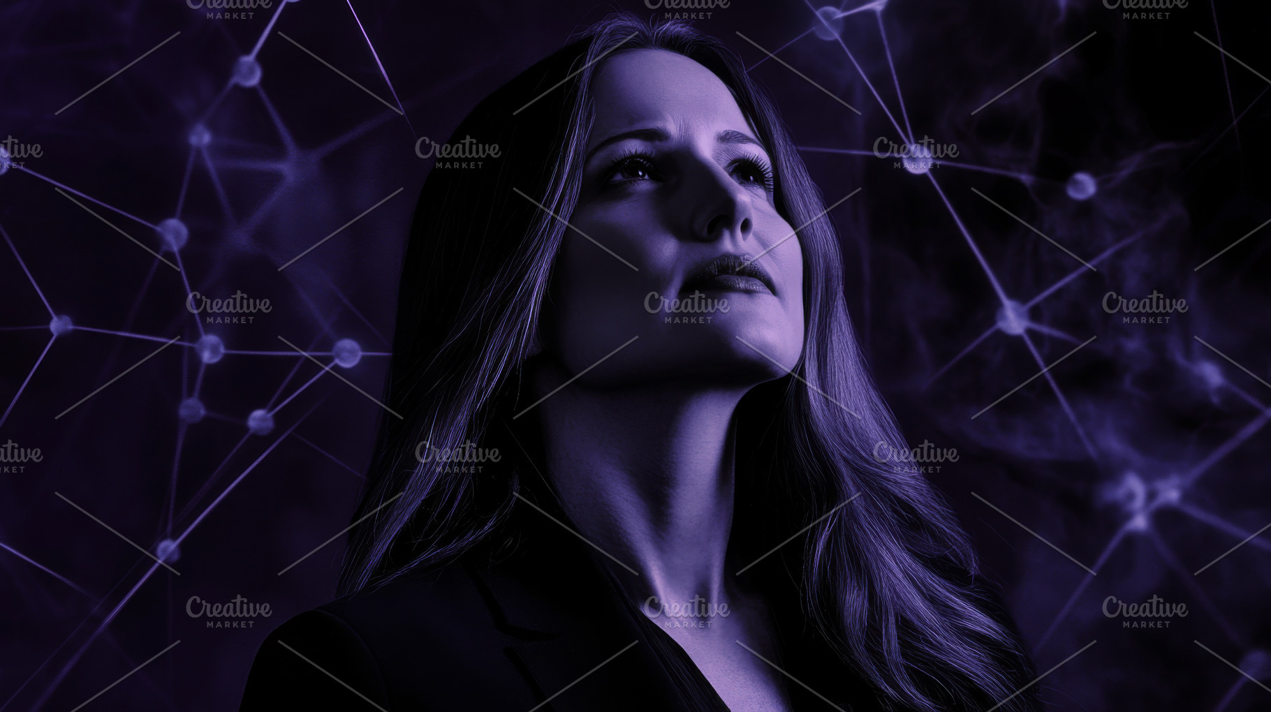 Female neuroscientist with AI techno, a Photo by Dvoevnore photos