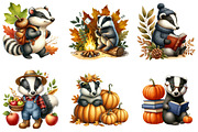 Cute Autumn Badger Sublimation, an Illustration by DreamArtGraphic (Thumbnail 4 of 4)