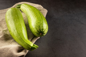 Fresh young zucchini on Dark Table - Summer Harvest, a Food & Drink Photo by vimart