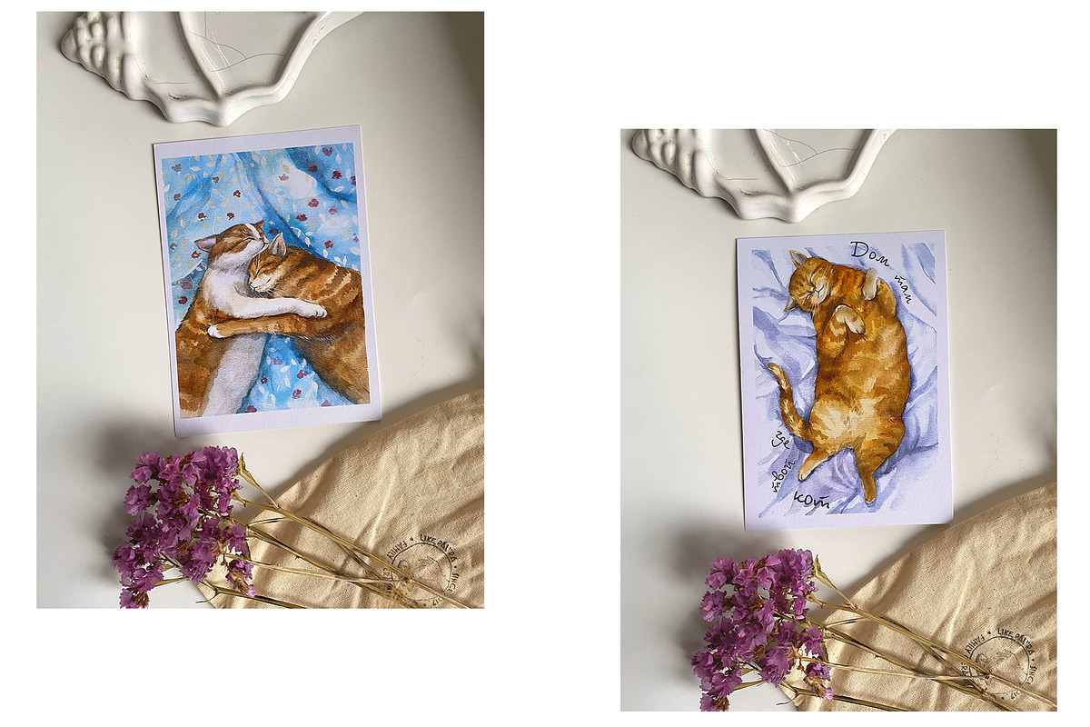Watercolor Clipart, Cat Clipart png, an Object Graphic by KomtsyanTatyanaArt (Photo 4 of 5)