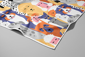 Dog Cartoon Crowd Pattern